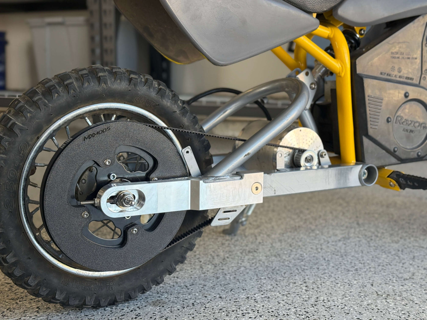 mxmods extended swingarm belt drive system 