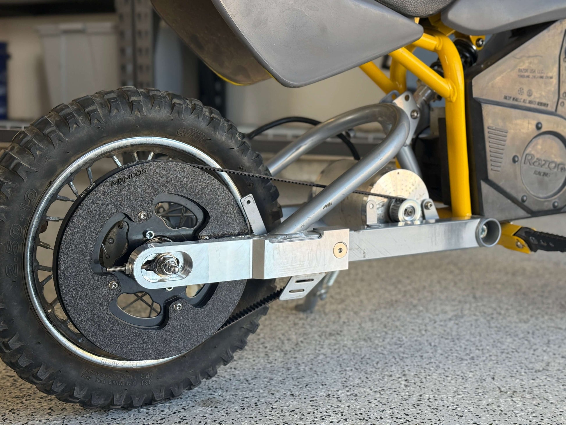 mxmods extended swingarm belt drive system 